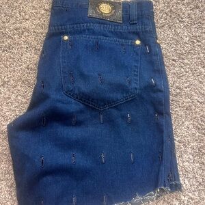 Versace Women's Dark Blue Denim Shorts